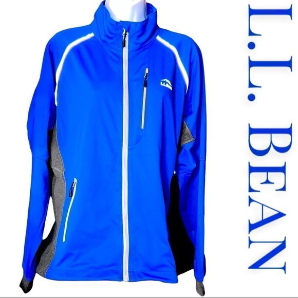 Woman’s L.L. Bean Propel Windbreaker Jacket Blue | Jogging | Track | Large - Picture 1 of 6
